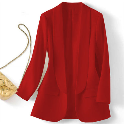 Women Fashion Casual Solid Color Slim-Fit Blazer