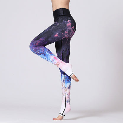 Women Casual High Waist Sports Stripe Yoga Leggings