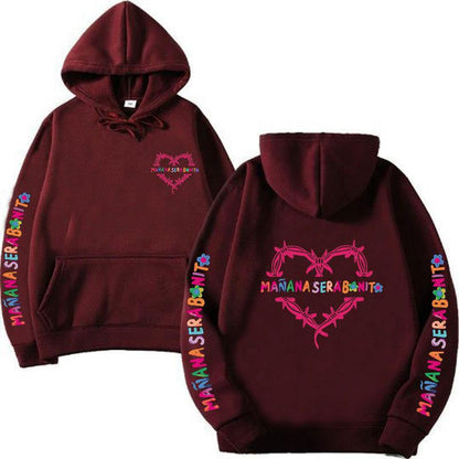 Sudadera con capucha informal con estampado de letras para mujer