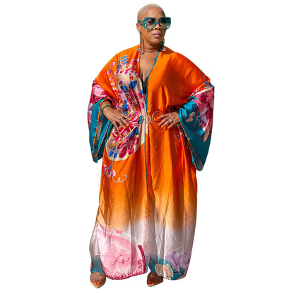 Cárdigan holgado con estampado gráfico informal de estilo bohemio para mujer
