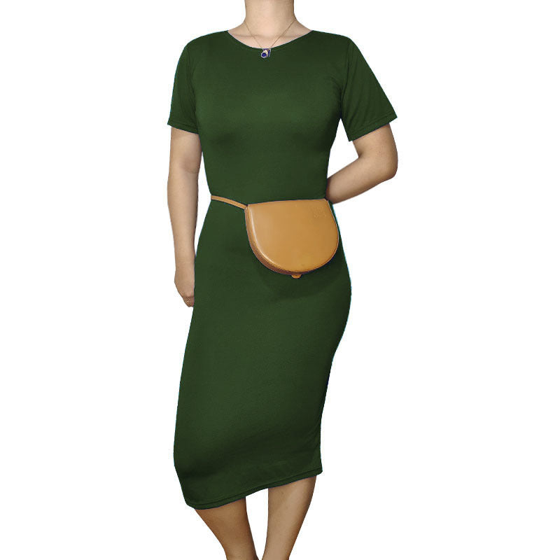 Vestido básico casual de manga corta para mujer