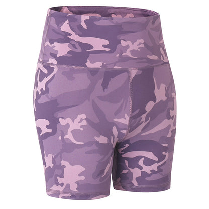 Women'S Casual Nude Printed High-Elastic Tight-Fitting Sports Quick-Drying Fitness 3-Point Biker Shorts