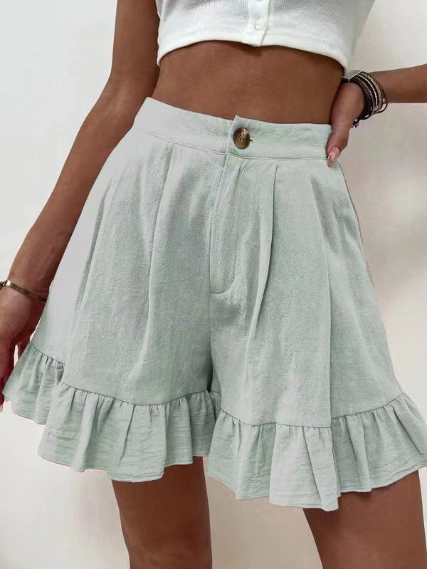 Women Fashion Casual Loose Wide Leg High Waist Shorts