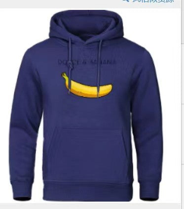 Sudadera con capucha de forro polar con estampado de plátano para hombre y mujer