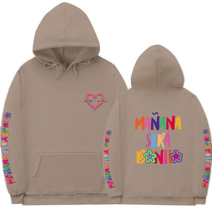 Sudadera con capucha informal con estampado de letras para mujer
