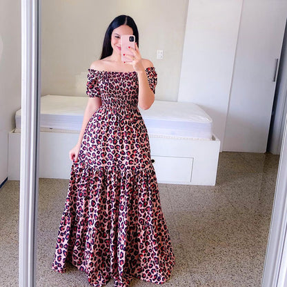 Summer Vacation Women Rainbow Color Floral Butterfly Large Swing Off Shoulder Casual Maxi Dress