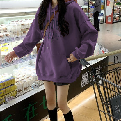 Sudadera con capucha informal de invierno para mujer con forro polar