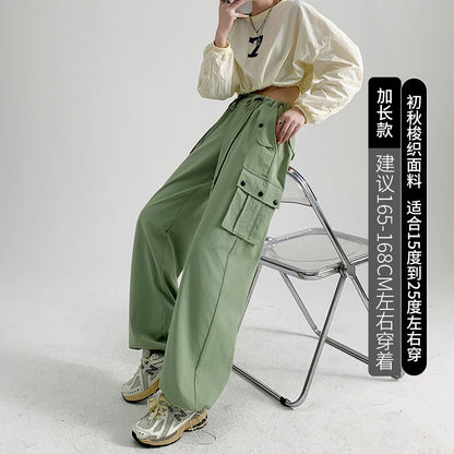 Pantalones cargo casuales de color sólido a la moda para mujer