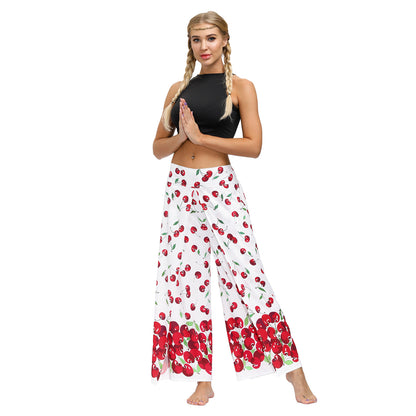 Women Fashion Casual Print Wide-Leg Pants