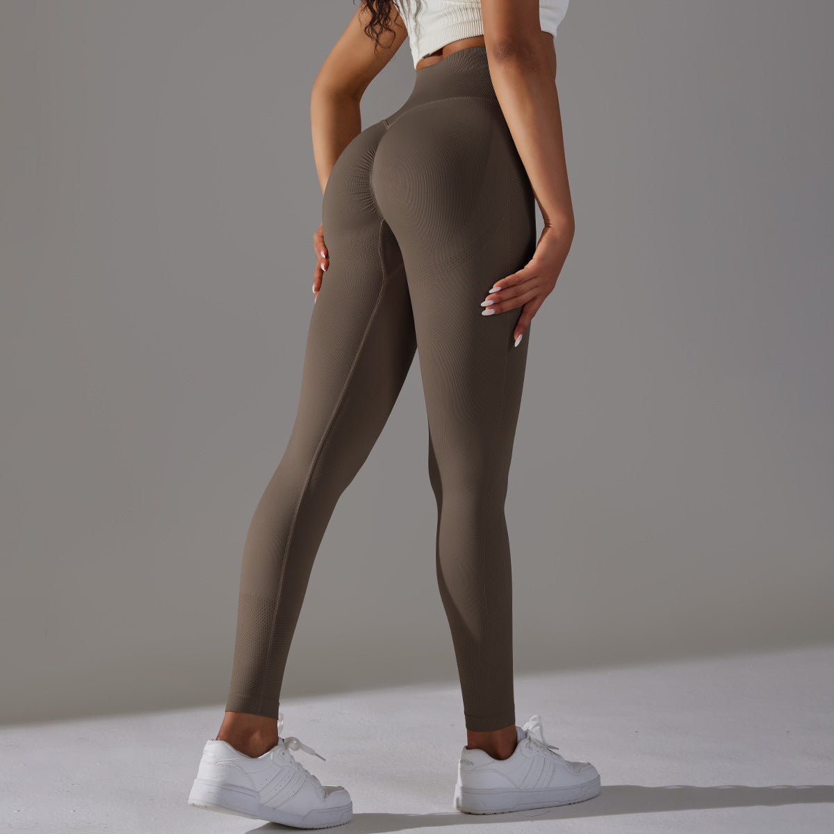 Pantalones de yoga deportivos de cintura alta para mujer, informales, a la moda, con efecto vientre plano y cadera.