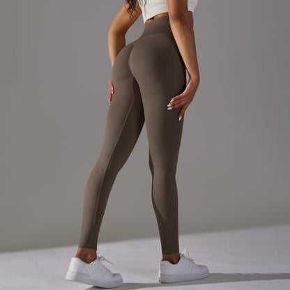 Pantalones de yoga deportivos de cintura alta para mujer, informales, a la moda, con efecto vientre plano y cadera.
