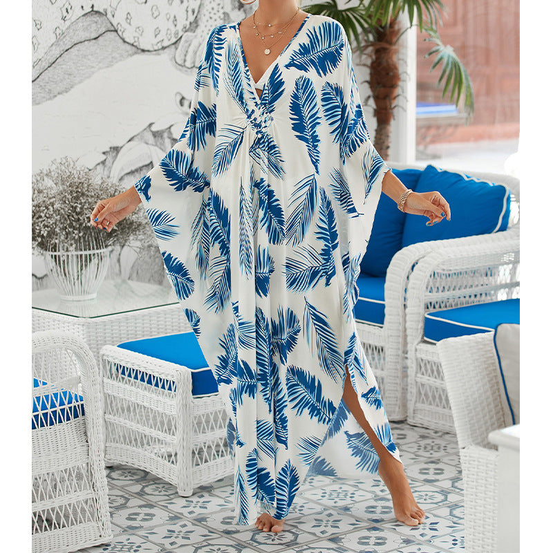 Traje de baño de verano para mujer, informal, estampado, holgado, protector solar