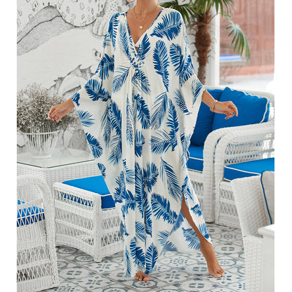 Traje de baño de verano para mujer, informal, estampado, holgado, protector solar