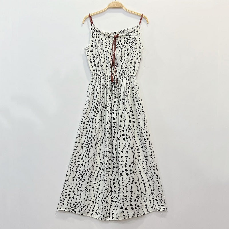 Women Fashion Casual Irregular Printing Sling Long Dress