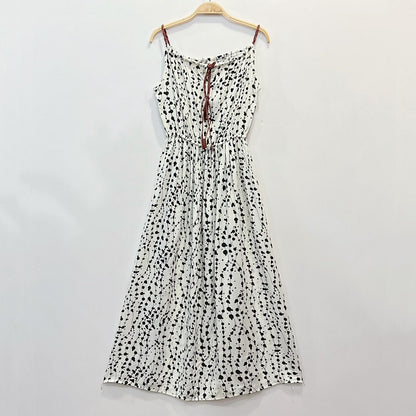 Women Fashion Casual Irregular Printing Sling Long Dress