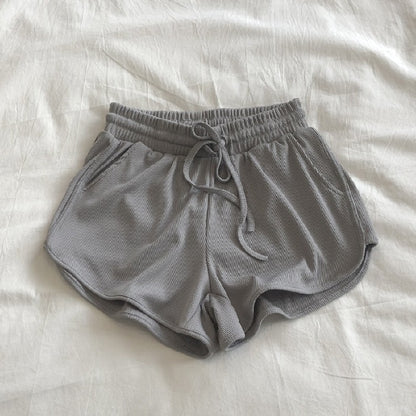 Pantalones cortos holgados casuales de color sólido para mujer