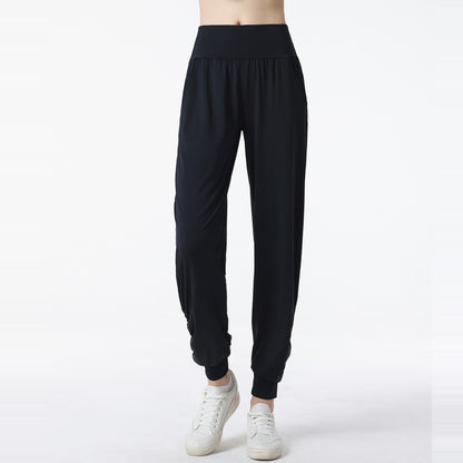 Women'S Casual Solid Color High Waist Quick-Dry Sweatpants