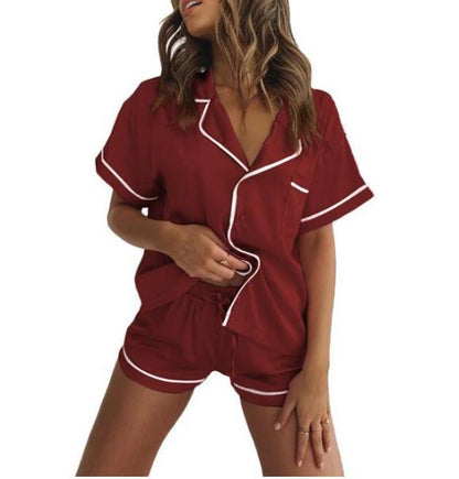 Women Short-Sleeved Casual Home Wear Pajamas