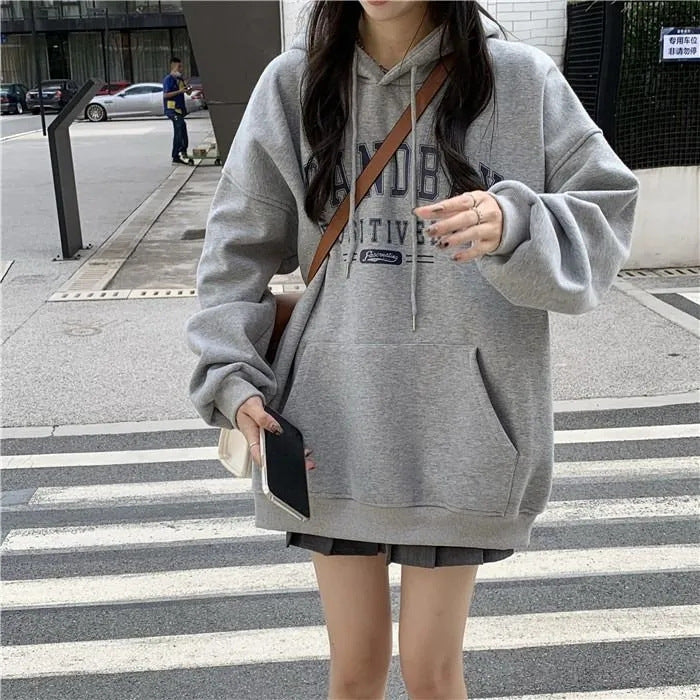 Sudadera con capucha informal de invierno para mujer con forro polar