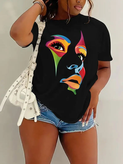 Women Casual Cartoon Girl'S Printed Short-Sleeved T-Shirt