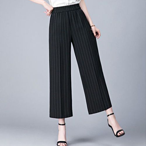 Women'S Casual Solid Color High-Waist Wide-Leg Pants