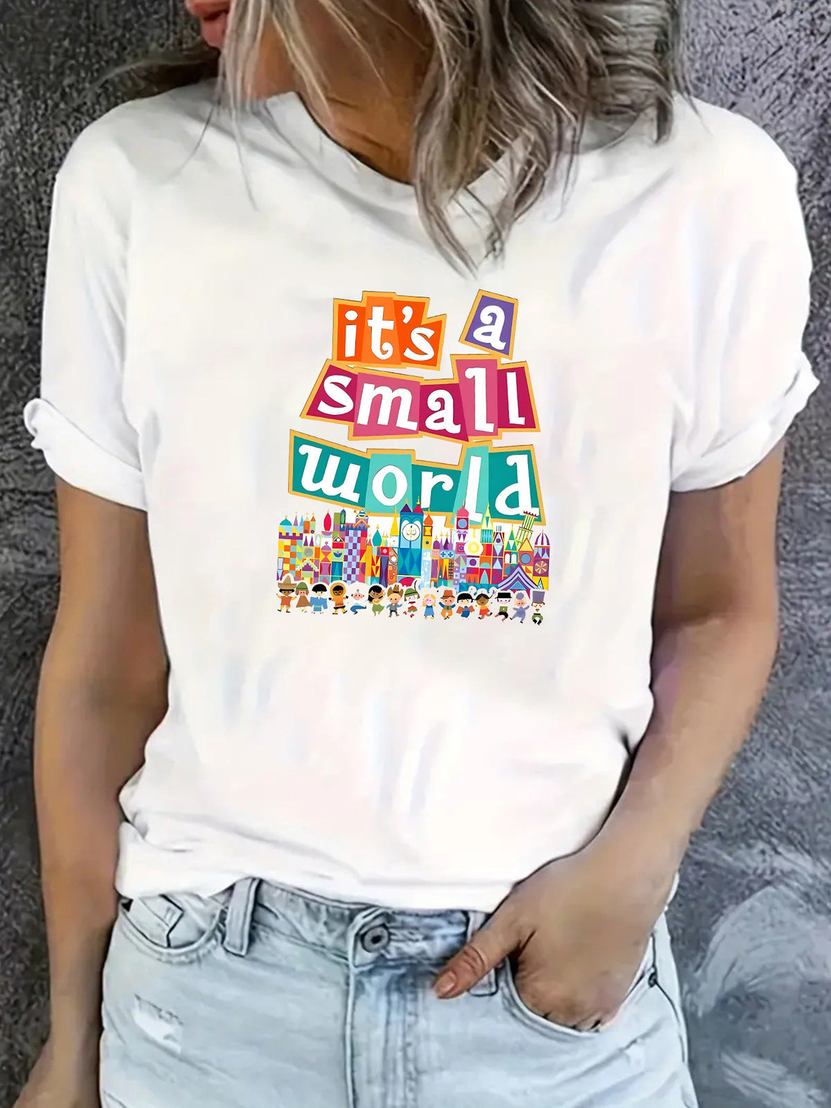 Camiseta estampada casual de moda para mujer