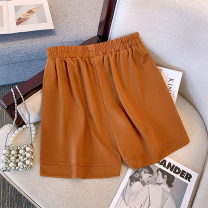 Summer Women Solid Color Casual Plus Size High Waist Shorts