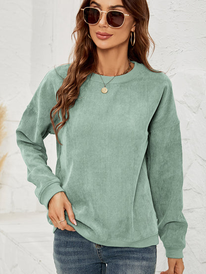 Women Casual Corduroy Blank Sweatshirts