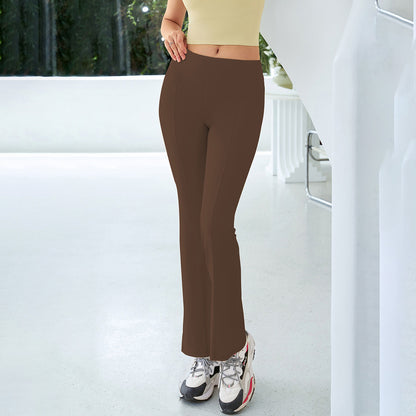 Women Fashion Casual Solid Color High Waist Yoga Sports Pants