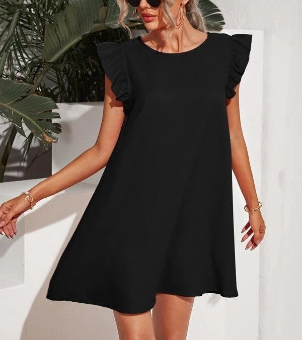 Women Casual Cute Sweet Solid Color Dress