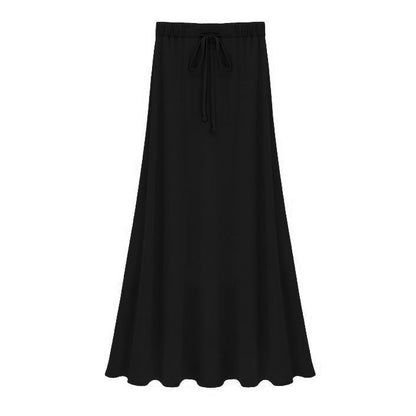 Women Fashion Casual Solid Color High Waist Side Split Skirt