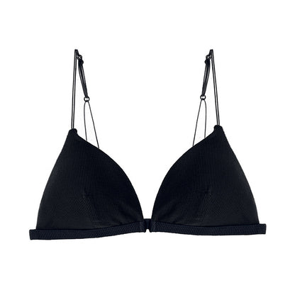 3 Pcs/Set Women Basic Casual Rib Knit Solid Color Bra