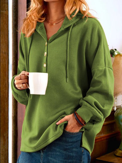 Sudadera con capucha de algodón de color liso para mujer, informal, de invierno, de talla grande
