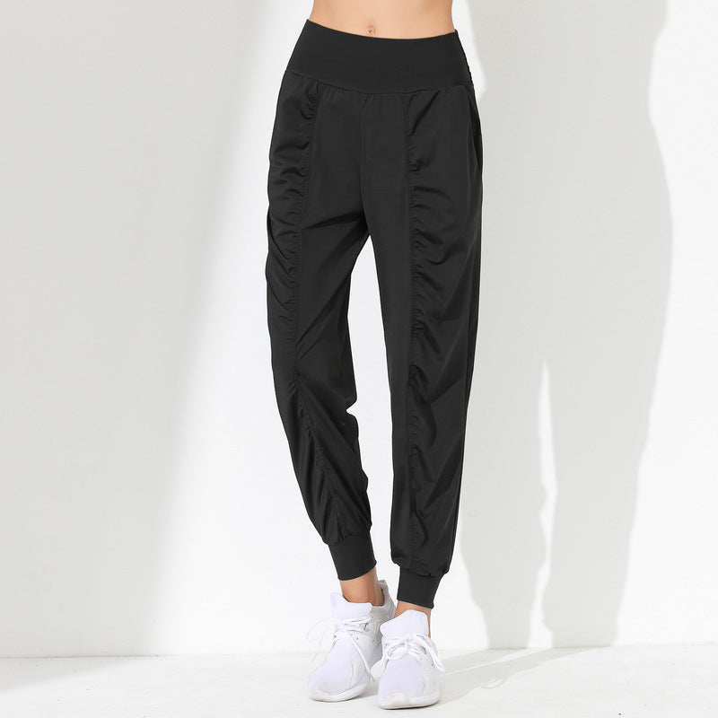 Pantalones deportivos informales de color liso para mujer, de secado rápido, para correr, yoga y fitness