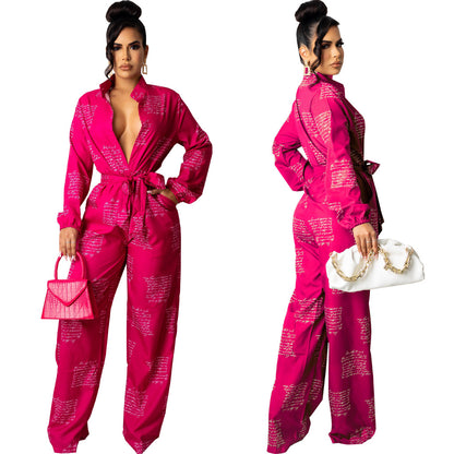 Women Fashion Casual Long Sleeve Jumpsuit