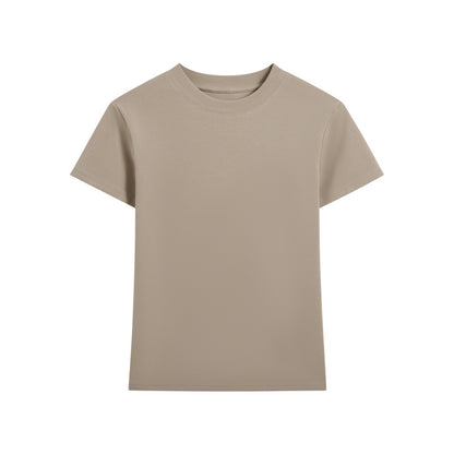 Camiseta informal de manga corta de color liso para mujer