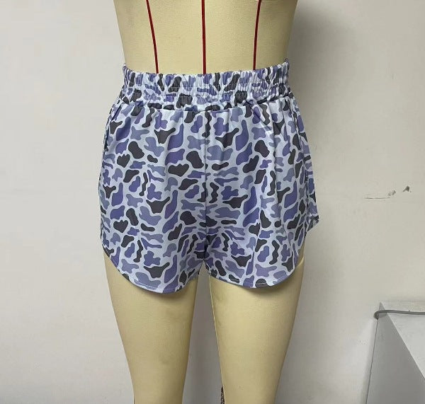 Women Fashion Casual Digital Printing Camouflage Shorts