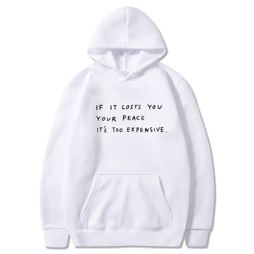 Sudadera con capucha informal con bolsillo y estampado de eslogan y letras para mujer