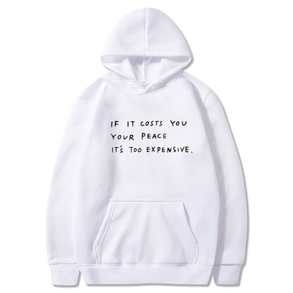 Sudadera con capucha informal con bolsillo y estampado de eslogan y letras para mujer