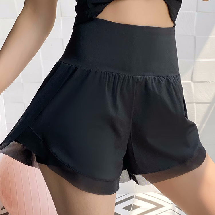 Pantalones cortos de motociclista para mujer, de cintura alta, informales, sueltos, de dos piezas, para correr, fitness y caminar