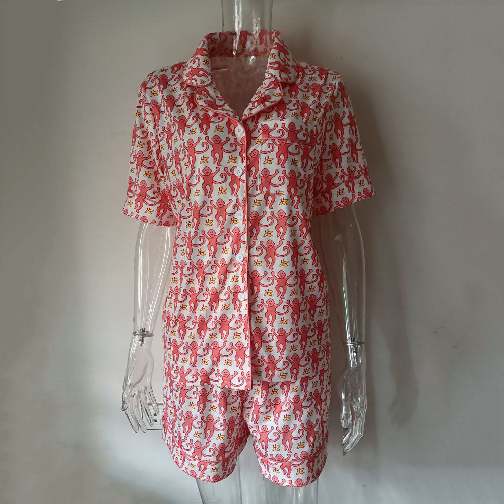Conjunto de pijama informal con estampado de moda para mujer