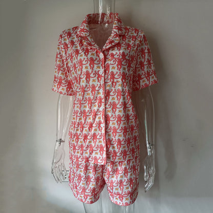 Conjunto de pijama informal con estampado de moda para mujer