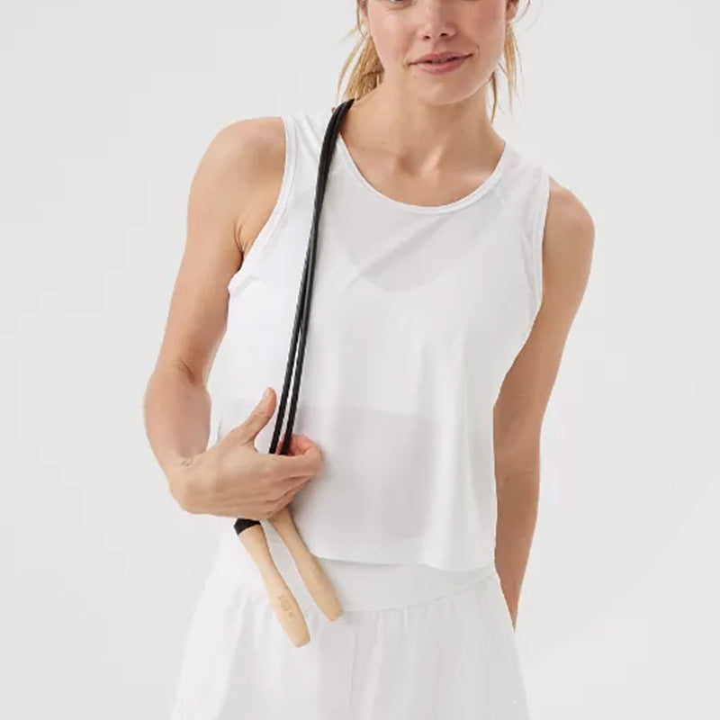 Women Fashion Casual Solid Color Sleeveless Top High-Waisted Shorts Yoga Sports Two-Piece Set