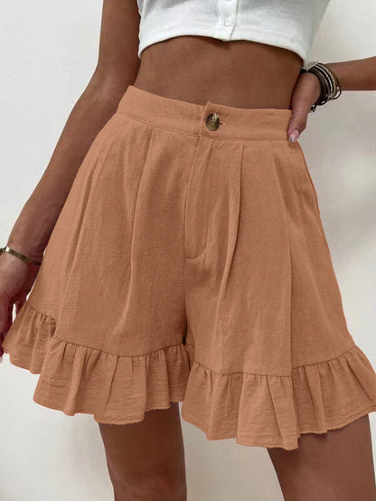 Women Fashion Casual Loose Wide Leg High Waist Shorts