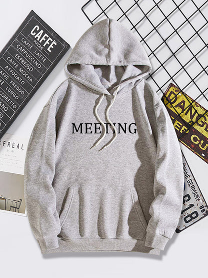 Sudadera con capucha de manga larga con estampado de letras informal a la moda para mujer