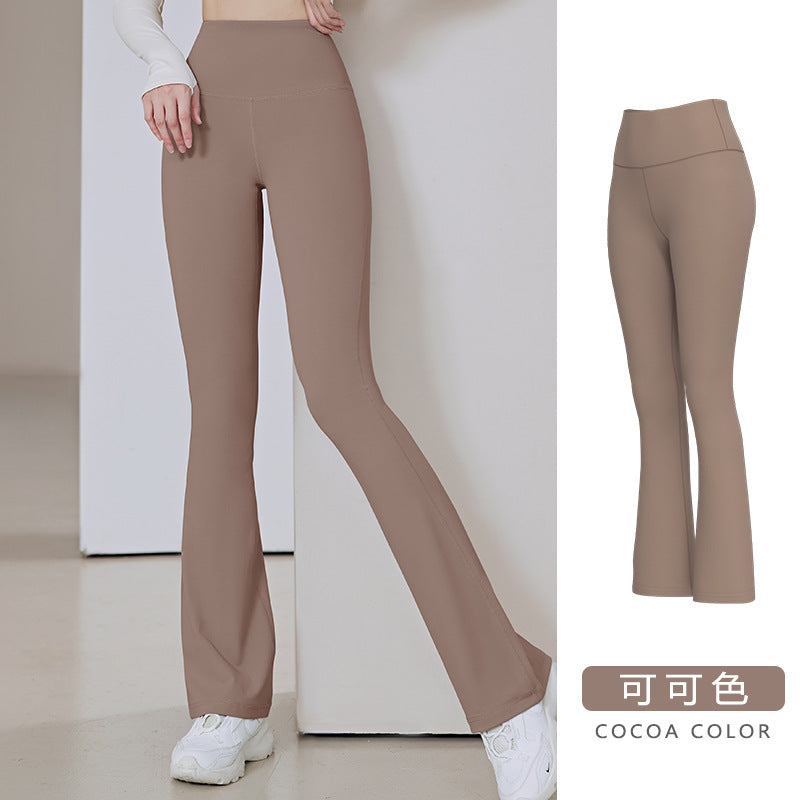 Pantalones deportivos acampanados de cintura alta, transpirables, de secado rápido y ajustados para mujer, para fitness y yoga.