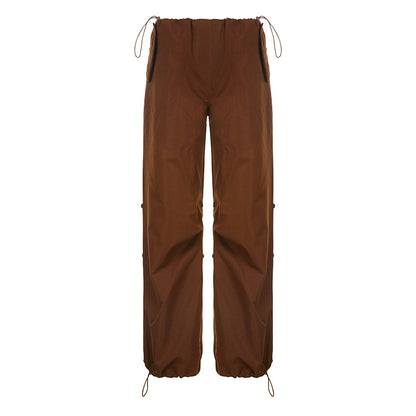 Women Fashion Casual Solid Color Loose Cargo Pants