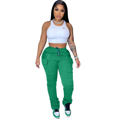 Women'S Fashion Casual Drawstring Thicken Trousers