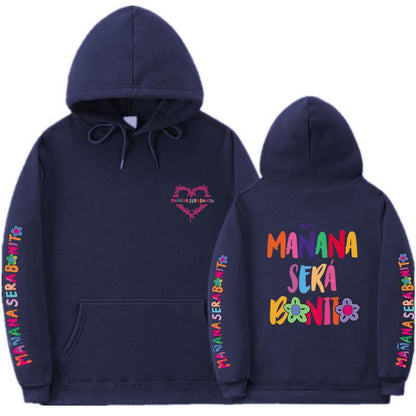 Sudadera con capucha informal con estampado de letras para mujer