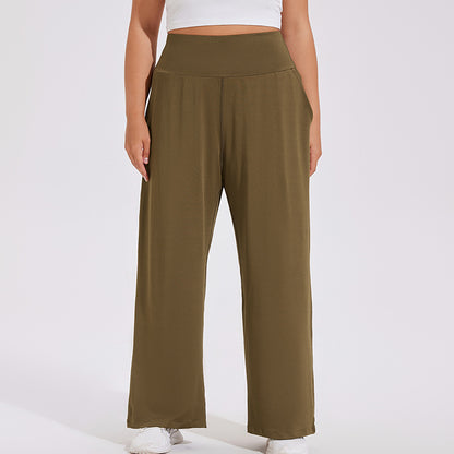 Pantalones acampanados deportivos de cintura alta para mujer, informales, de talla grande, para yoga y fitness